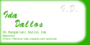 ida dallos business card